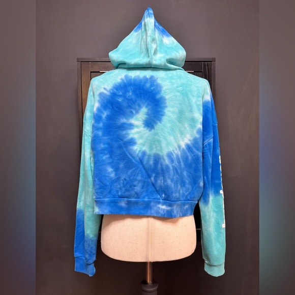Barstool crop top hoodie, degenerate/hungover tie dye - Picture 4 of 7